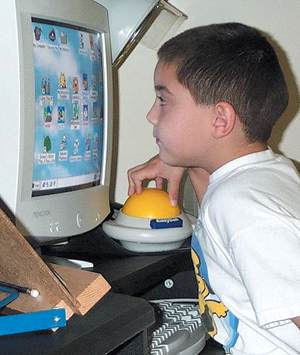 Specially adapted computers can help children with vision problems.