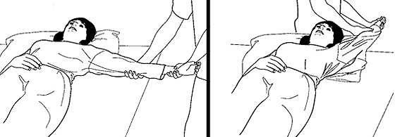 Illustration of a shoulder exercise