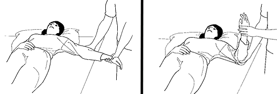 Illustration of a shoulder exercise