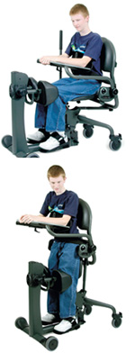The EasyStand Evolv from Altimate Medical is a sit-to-stand stander designed for teenagers and small adults.