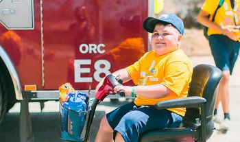Picture of boy with fire engine