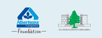 Two sponsor logos displayed here, staring with Albertsons, then Tall Cedars of Lebanon of North America