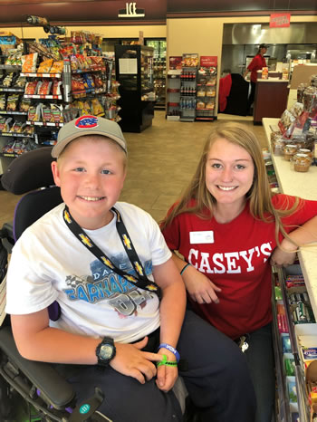MDA Ambassador visits with Casey’s store associate to say thank you for supporting MDA.