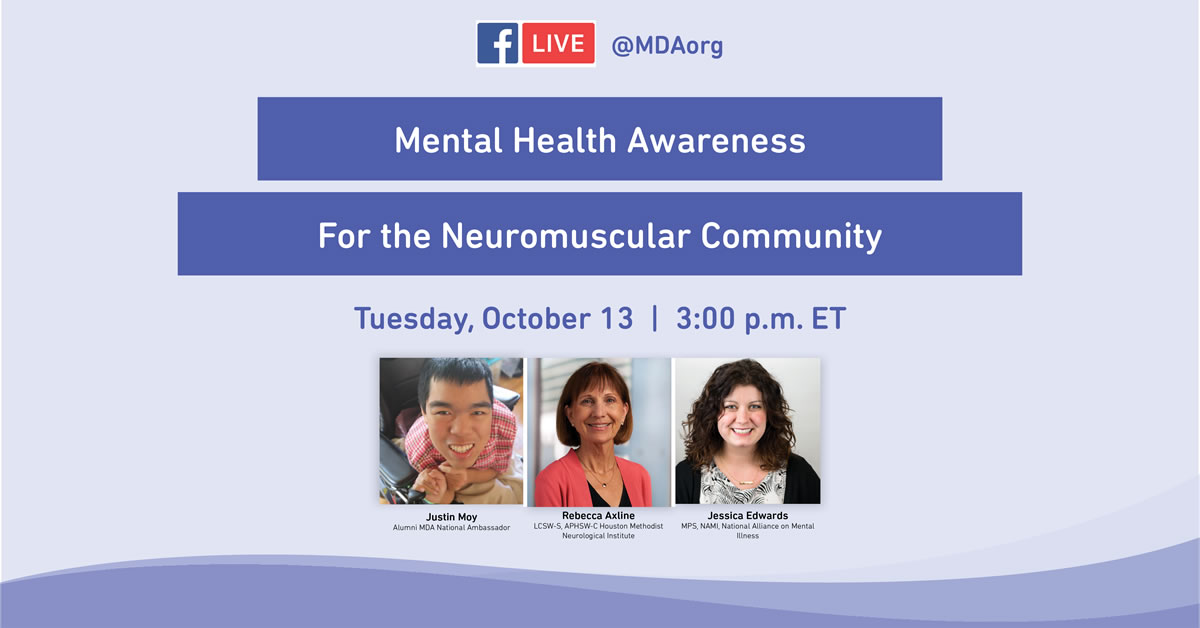 MDA Frontline COVID-19 Response: Facebook Live on Mental Health for the Neuromuscular Community