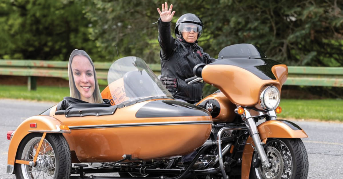 Harley-Davidson Ride For Life participant in the virtual event to raise funds for neuromuscular research and care for MDA families.