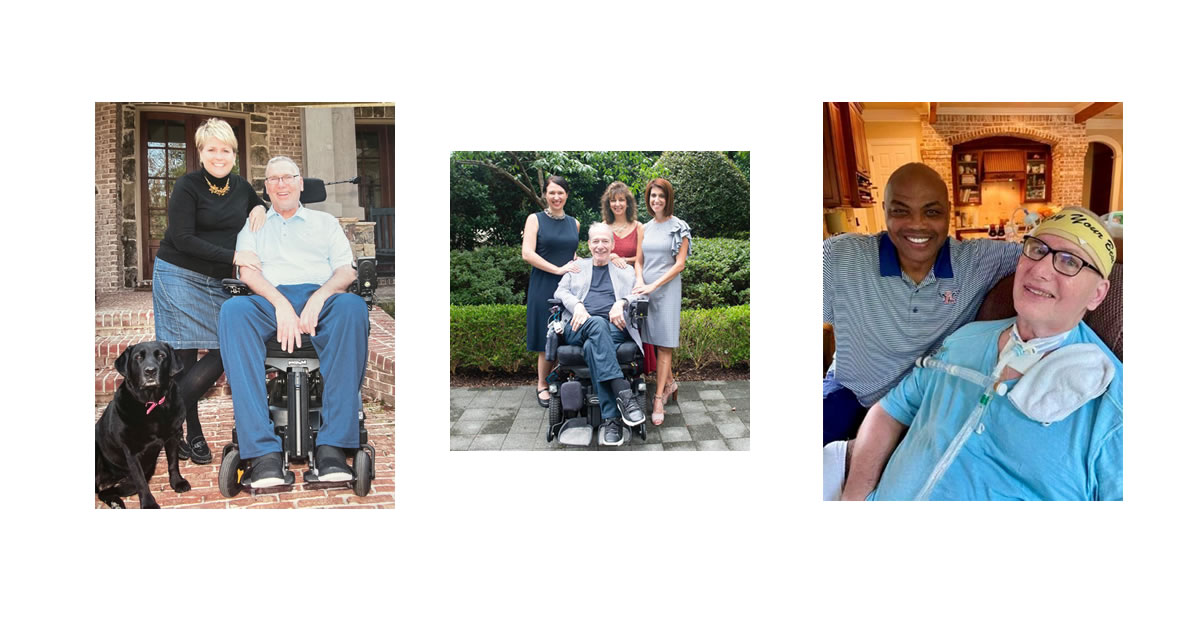 (LtoR) Carol and Gary Godrey, honorees at the MDA Night of Hope Gala to benefit ALS; Ed Tessaro and Committee Chair Carmen Titelman, with Committee Members Laura Ballance, Polly Hogue; Charles Barkley and his friend and former teammate on the Auburn Tigers.