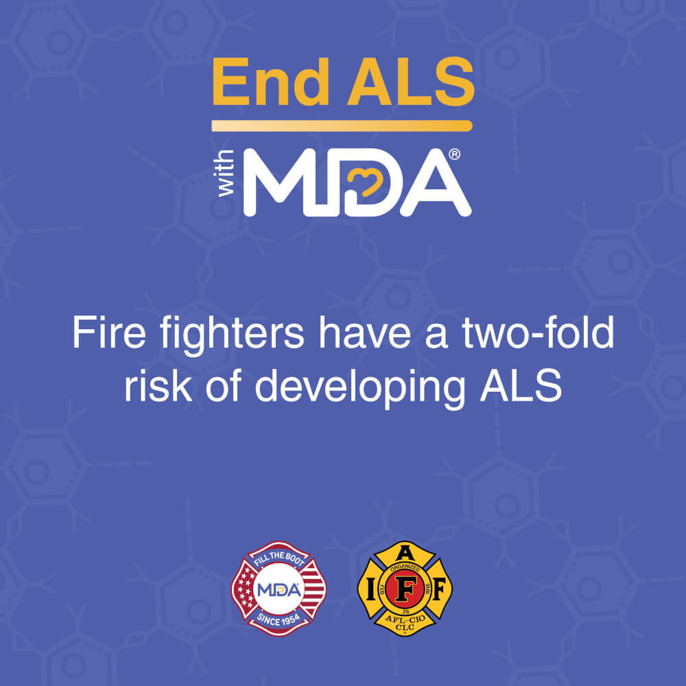 Fire Fighters have a two-fold risk of developing ALS.