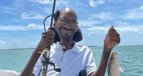 Image of Ira Walker fishing in the Florida Keys in July 2022