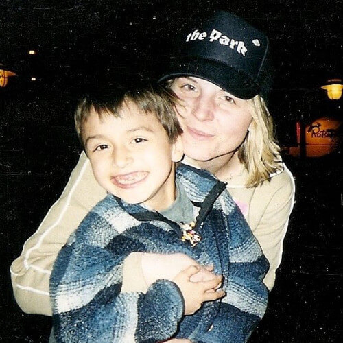 Brooke Shaw hugging her little brother.