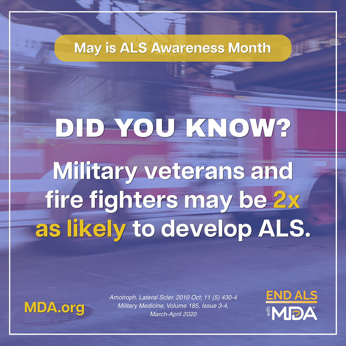 A shareable Facebook image with some facts about ALS.