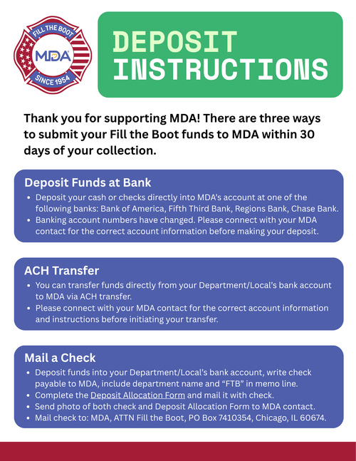 A screenshot of the Deposit Instructions.
