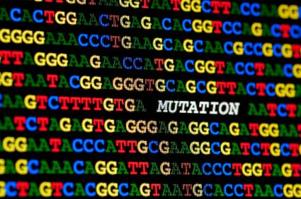 A digital representation of a DNA mutation