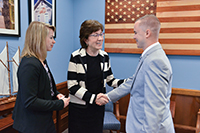 Elisabeth and Keegan Kilroy meet with Senator Susan Collins of Maine during the MDA Advocacy Conference.