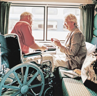 Accessible spaces and seats are available throughout Amtrak trains. If you choose to remain seated in your wheelchair, they recommend applying your brakes when the train is in motion. If you choose to transfer to an accessible seat, train personnel will assist you in stowing your wheelchair nearby.