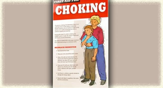 A picture of a brochure that teaches first aid for choking
