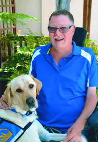 Eric Cook relies on his service dog, Dusty, to help with everyday tasks and enable his independent lifestyle.