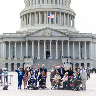 A picture of MDA advocates at the U.S. Capitol.