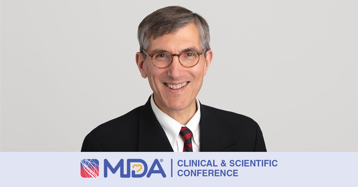 Image of FDA's Peter Marks, M.D., Ph.D. with the MDA Clinical & Scientific Conference logo