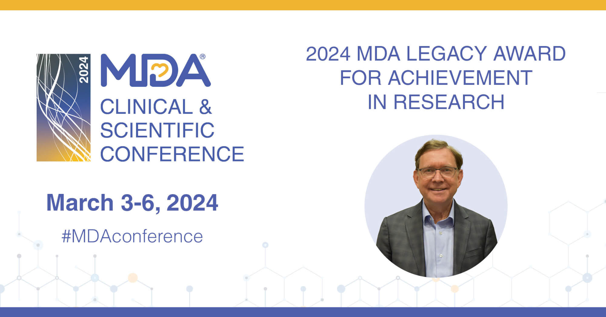 Promo for the MDA Clinical & Scientific conference, featuring Jeffrey Chamberlain.