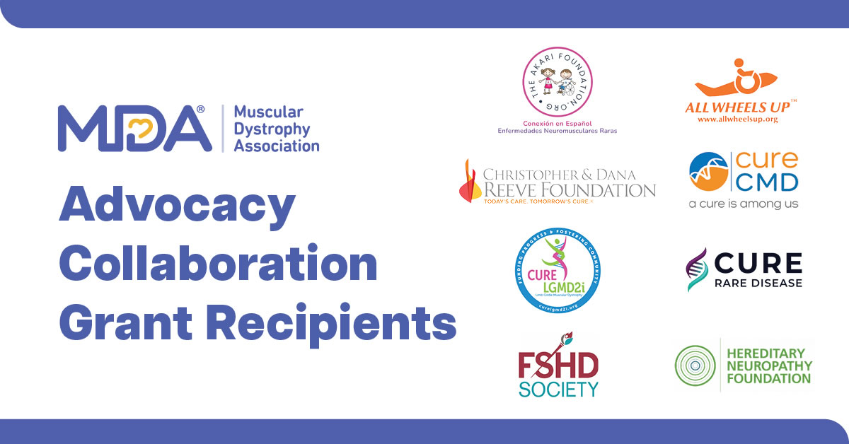 MDA Advocacy Grant Recipients logos.