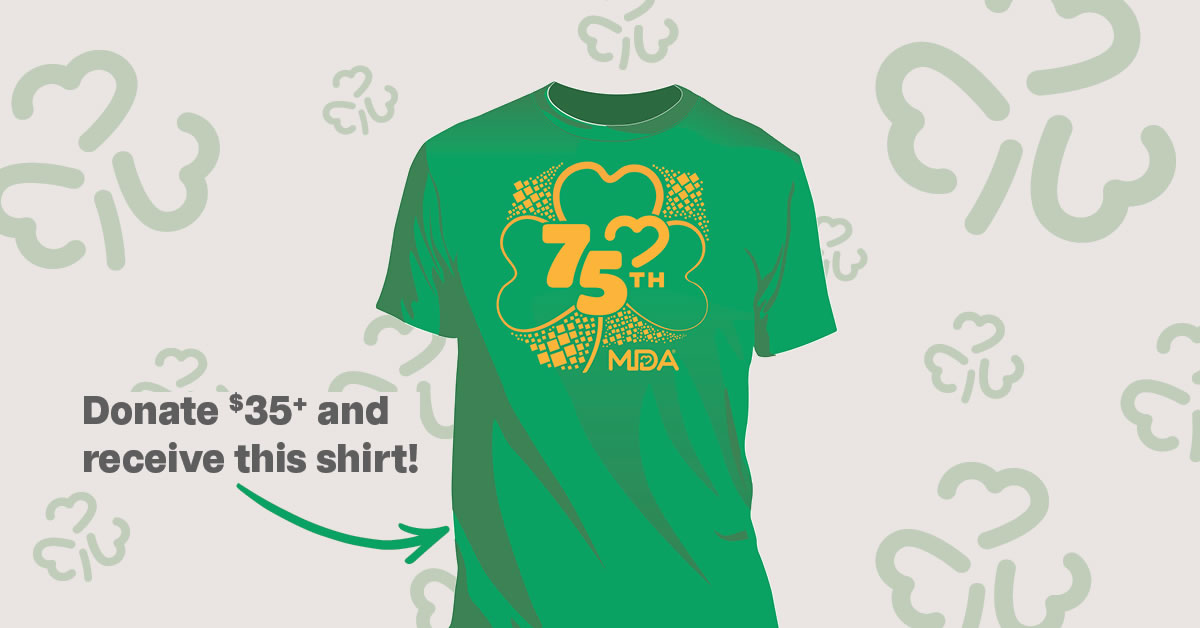 Image of the MDA Shamrock tshirt.
