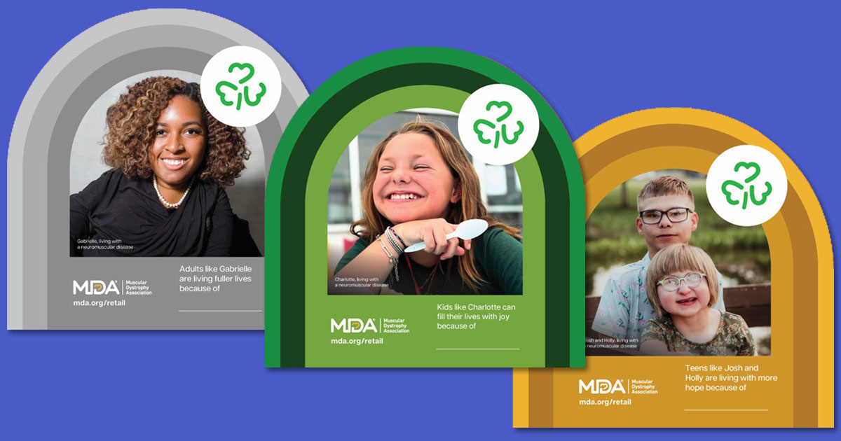 platinum, green, and gold MDA Shamrocks pin-ups