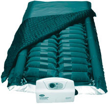 The Volkner Turning System, manufactured by James Consolidated, offers low-air-loss turning mattress overlays and mattress replacement systems that reduce skin dehydration and ease pressure on the spine. Some models have an alternating pressure feature.