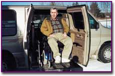 Ed Bankston drives an adapted van to his office where he heads a legal department. 