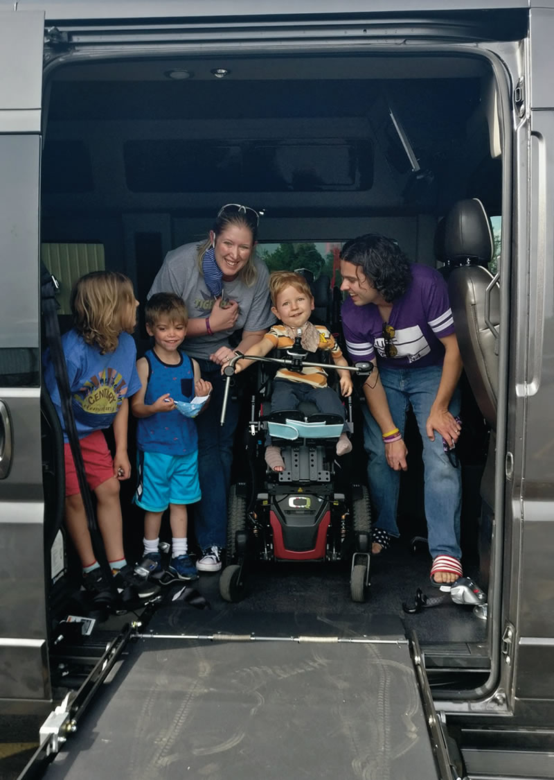 The Wilcox family found a van that accommodates their family of five and a power wheelchair.