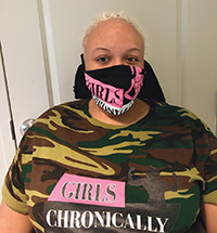Keisha's business took off when she began making face masks out of T-shirts in her collection.