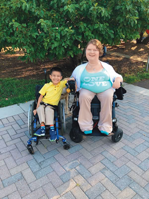 Rasing a son with the same disability means Katrina is not just a mom but a role model.