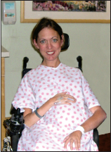 Stacy Wiparina's uterus expanded to the side because of her spinal curvature.