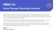 Gene Therapy Planning Checklist