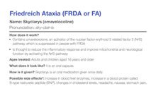 Friedreich Ataxia (FRDA or FA) Treatment Fact Sheet