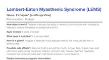 Lambert-Eaton Myasthenic Syndrome (LEMS) Treatment Fact Sheet