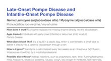 Late-Onset Pompe Disease and Infantile-Onset Pompe Disease Treatment Fact Sheet
