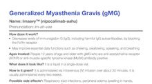 Generalized Myasthenia Gravis (gMG) Treatment Fact Sheet