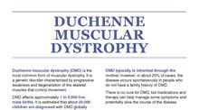 Fact sheet for Duchenne Muscular Dystrophy