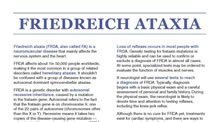 Fact sheet for Friedreich Ataxia